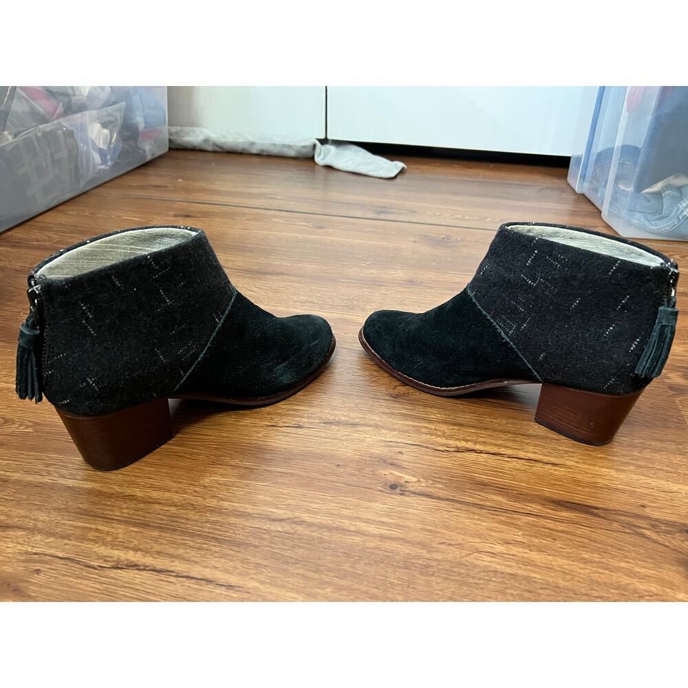 Toms Leila Black Suede and Wool bootie size W8 - Picture 4 of 7